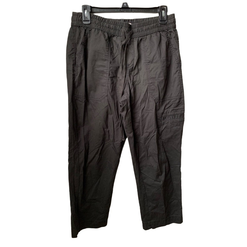 MERONA Women’s Black Cotton Elastic Drawstring Waist Unlined Capri Pants